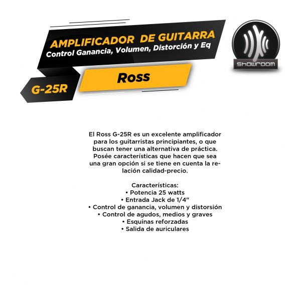 Amplificador Para Guitarra 25 Watts,8, Dist, Eq 3 Bd, Con R - Imagen 5